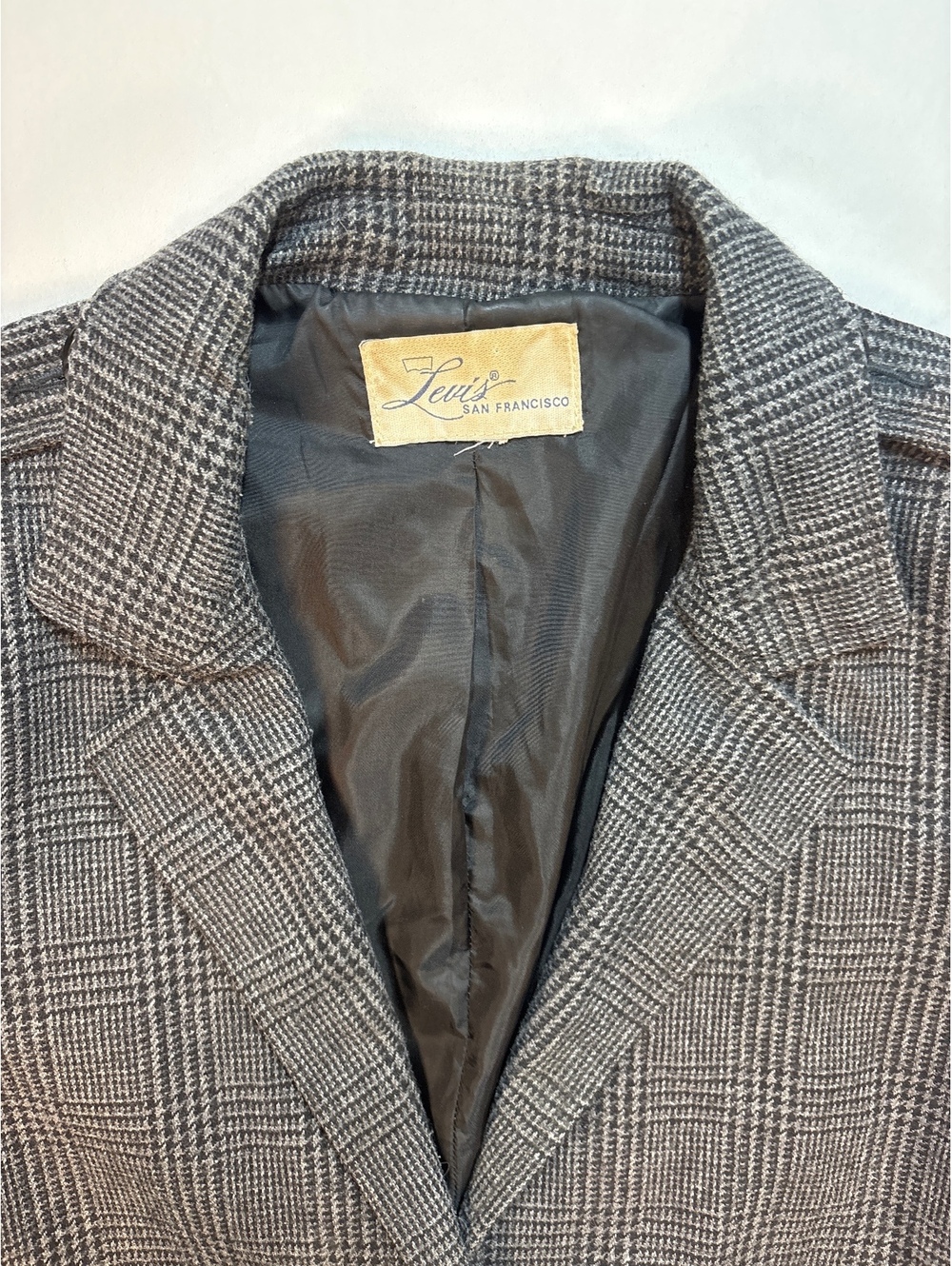 Vintage LEVI’S San Fransisco Women’s Glen Plaid Wool Blend Blazer Jacket 1980’s